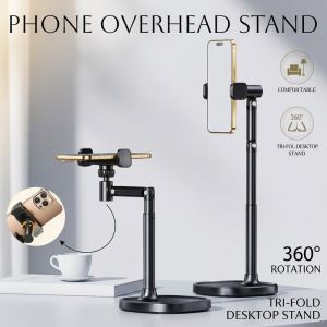 Phone Holder Cell Phone Holder Tripod Phone Desktop Stand Overhead Shooting 360°rotation For Live Streaming