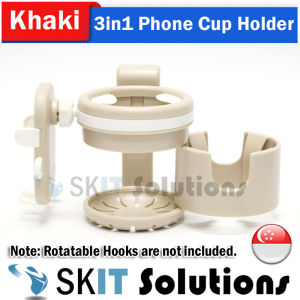 【SKIT SG】3in1 Baby Stroller Cup Holder With Phone Holder For Universal Bike Motorcycle Bicycle MobilePhone Support Holder Cup Holder 3-in1 Universal Handphone Cup Holder Mount for Bike Stroller