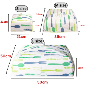 Foldable Insulated Food Cover Dishes Keep Warm Hot Aluminum Foil Tudung Saji Penutup Makanan