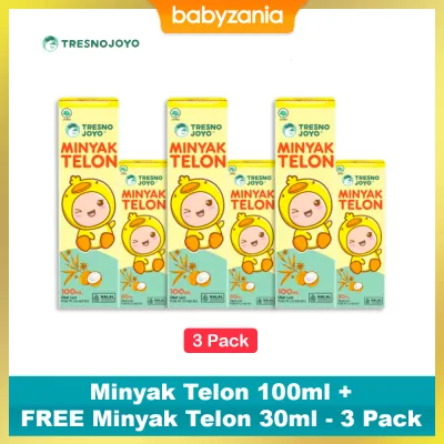 Tresno Joyo Minyak Telon 100ml + FREE Minyak Telon 30ml - 3 Pack