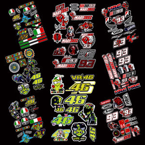 Reflective Motorcycle Sticker Side Strip Bike Helmet Decal for AGV Arai SHOEI Helmet VR46 The Doctor MotoGP #93 Marquez
