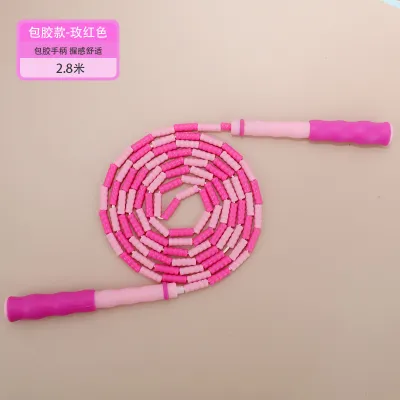 SG SELLER 1 piece of soft beaded skipping rope adjustable non-tangled segmented fitness skipping rope suitable for childrens fitness training and practice coordination