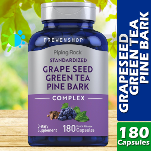 GRAPESEED GREEN TEA and PINE BARK Extract 120 or 180 Capsules Standardized Complex Grape Seed Supplement
