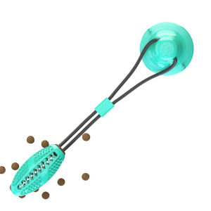 Dog Chew Toy with Suction Cup for Aggressive Chewers Puppy Training Treats Food Dispensing Toothbrush Pet Teeth Cleaning Rope Toys for Dogs