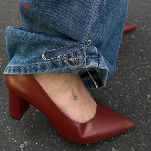 PHANT Tassel Pearl Bow Brooch Heart Detachable Fixed Clothes Pin Trendy Button Clasps Trouser Leg Decorative Brooch