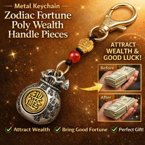 【Twelve Zodiac God of Wealth Bag】Twelve Zodiac Wealth Bag Pendant Fortunes Turn Money Keychain Baifu Money Bag Daily Prosperity Money Bag 【招财聚财】十二生肖日进斗金百福钱袋