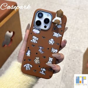 Casepark Leather Casing For iphone 16 promax iphone 16plus iphone 15 promax 15pro 15plus iPhone 16 15 14 13 12 11 Pro Max X Xr Xs Max Cartoon Cute 3D Cat Colorful Simple Retro Style Leather Case Shockproof Phone Cases