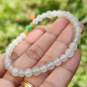 Icy Variety with Good Translucency Natural Type A Jadeite Bracelet measurement at 5.7mm with 37 beads certificate included weigh 8.60 grams suitable for casual wear and yet look elegant (bracelet6)