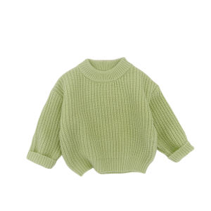 Korean-style baby clothes for autumn and winter boys round-neck knitted tops versatile candy-colored pullover sweaters for girls trendy style