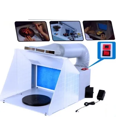 New Improved Spray Booth with LED Lights for Painting Gundam Gunpla and Tamiya Hobby Scale Model warhammer miniatures Portable Airbrushing Spray Booth with LED Lights for Painting Gundam Gunpla and Tamiya Hobby Scale Model warhammer miniatures
