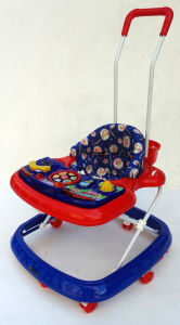 Baby Angel Walker with push handle and music tray BW835 Red/Blue