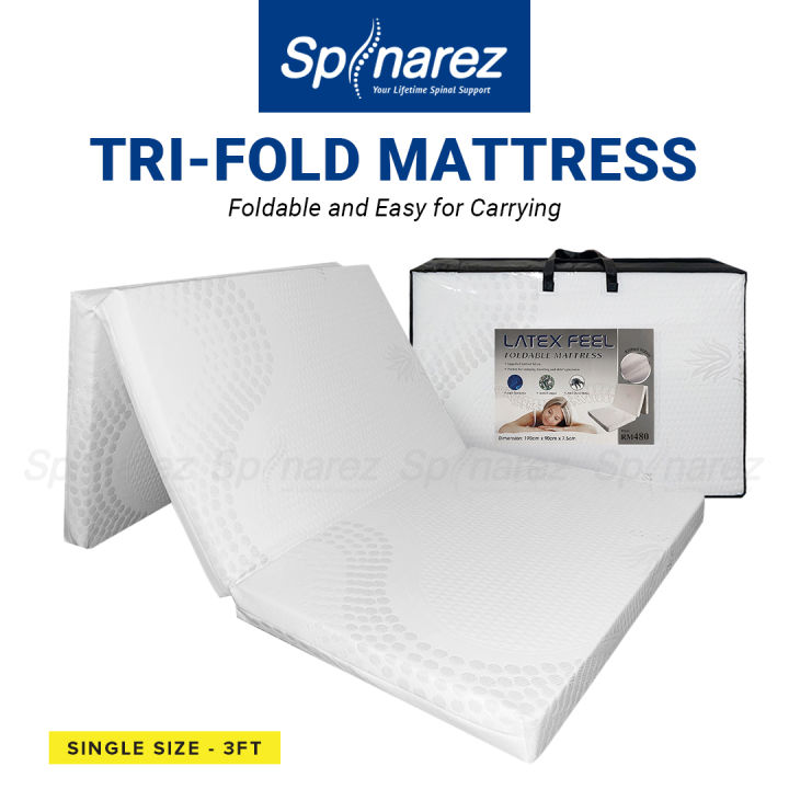 IULULU 4-inch Tri Folding Memory Foam Mattress With Removable Cover King Tri Fold Mattress
