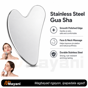 Stainless Steel Gua Sha Facial Tool Firming Skin Massage Beauty Face Massager With Travel Bag