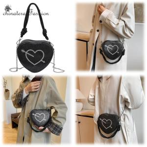 Quest Fashion Crossbody Purse for Women Heart Shape Shoulder Purse PU Leather Rhinestone Crossbody Bag Clutch Purse for Work Travel