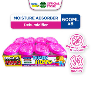 Thirsty Hippo Dehumidifier Moisture Absorber 600ml 8s - Buy 6 Free 2