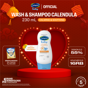 Cetaphil Baby Wash & Shampoo with Organic Calendula 230ml Sabun Mandi dan Shampo untuk Perawatan Kulit Bayi Cocok Untuk Kulit Sensitif