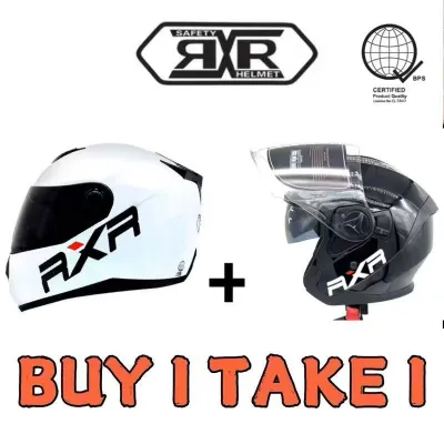 【Buy 1 Take 1】Full Face Helmet and Half FaceHelmet RXR Helemt Couple Helmets 2pcs