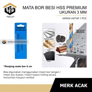 MATA BOR BESI PREMIUM 8MM / 10MM / 12MM KUALITAS BAGUS AWET KUAT TEBAL TWIST DRILL BIT / TEMBOK KAYU