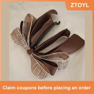 【ZTOYL】 2022 New Ribbon Bow Chuối Clip Dễ Thương Ngọc Trai Tóc Pins Barrette Phụ Nữ Phụ Kiện Tóc Thời Trang Màu Rắn Thanh Lịch Tóc Claw
