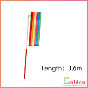 Golden 2 เมตร 3.6 เมตร ริบบิ้น มาพร้อมก้านจับ ออกกำลังกาย ริบบิ้น ยิมนาสติกลีลา Dancing Ribbon