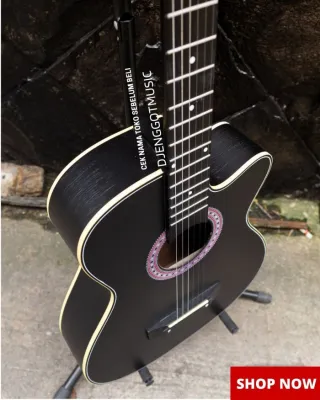 GITAR AKUSTIK MANDALIKA S-01BK BLACK GRATIS TAS DAN SENAR CADANGAN -GITAR