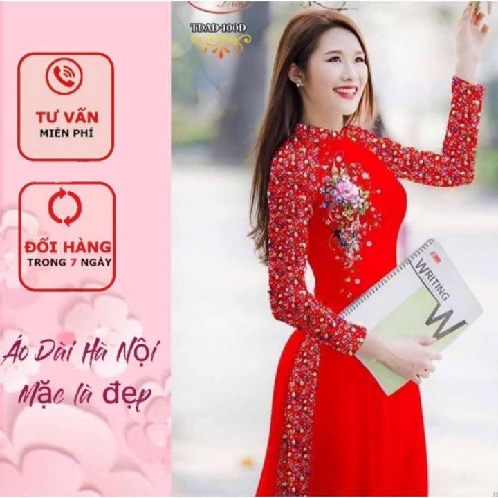 [Giá xưởng} Đủ màu áo dài in 3D hoa nhí tay pha - ÁO DÀI HÀ NỘI | Lazada.vn