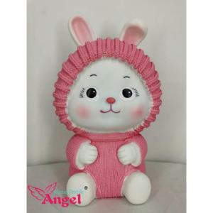ANGEL (23X10CM)93.9 inches Bunny Piggy Bank Unbreakable Coin  for Kids Cute Animal Money Bank