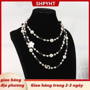 [COD] SHPYHT Giao hàng địa phương Cổ điển tinh tế ngọc trai dài áo len Vòng cổ thời trang phụ nữ tiệc cưới pha lê trang sức