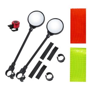 Adjustable Handlebar Rearview Mirror Wide Angles Rear View Bike Mirror Replacement Universals Bike Mirror Easily Install
