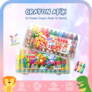 Crayon Warna Anak Sekolah Isi 12 Pcs Warna