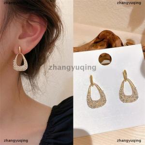 [COD] zhangyuqing 1Pair Minimalist Earrings For Women Temperament Fashion Rhinestone Flower Stud Earrings Party Wedding Jewelry