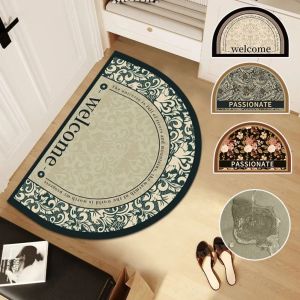 CUNXIN 40x60cm Door Mat Microfiber Semicircular Bathroom Carpet Bathroom Foot Mat Rectangle Bedside Floor Mat Living Room