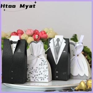 tantuoye 20 cái/lốc cô dâu và chú rể váy cưới kẹo Hộp quà tặng Túi tự làm trang trí đám cưới