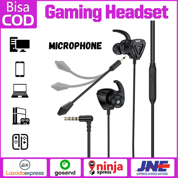 Gaming Wired Earphone Bass with Noise Cancelling Headset Handsfree
