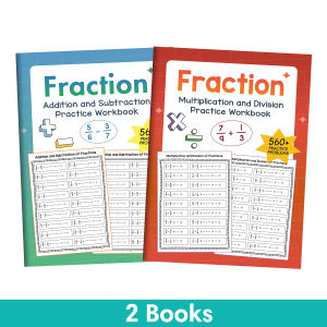 64 Pages Mastering Fractions Math Skills: Fractions Essentials Workbook Math Workbook Educational Mathematics Book for Kids Practice Adding Subtracting Multiplying and Dividing Fractions Activity Worksheets