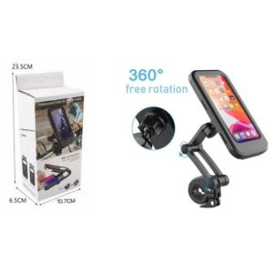 Waterproof Motorcycle Phone Holder Universal 360° Adjustable Bicycle Mobile Phone Mount Height Adjustable