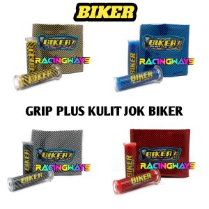 Handgrip Biker Carbon Karbon Plus Kulit Jok Biker Karbon Paket 2 IN 1 Universal