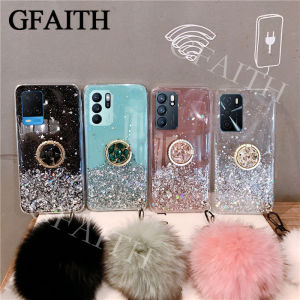 [GFAITH]🔥 READY STOCK!🔥 For OPPO Reno6 Z 5G A16 A54 A74 Reno 6 Pro 5G 4G Casing Bling Glitter Luxury Rhinestone Ring Holder TPU Soft Casing Hariball With Hand Strap Star Space Cover