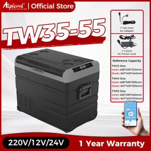 Alpicool TW Series Portable Refrigerator Dual Temperature Control Compact Fridge Mini Freezer for TravelCampingFishing Outdoor -12/24V DC