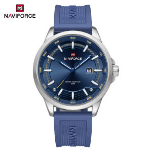 NAVIFORCE Original Mens Watch Quartz Calendar Luminous Hands Waterproof 30m Silica Strap Round Simple Dial Fashion Casual Watch for Men NF9248T