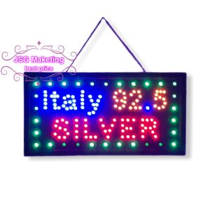 Energy saving light billboard Flashing Mode ITALY 92.5 SILVER-LED SIGN (Small-Large)