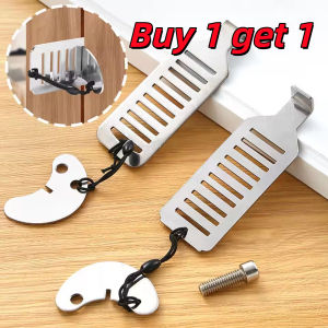【Buy 1 get 1 】Stainless Steel Door Locks Anti-theft Door Stop Portable Safety Latch for Hotel Motel Dormitory