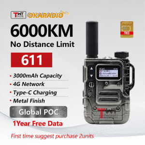 OKARADIO 611 Network Walkie Talkie Metal Look No Distance Limit Type-C Two Way Radio Intercom POC Radio