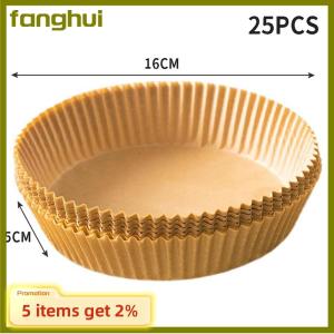 fanghui 25 50 cái nồi chiên không khí dùng một lần giấy lót giỏ chống dính dầu-bằng chứng giấy da Vòng Airfryer giấy nướng phụ kiện nhà bếp