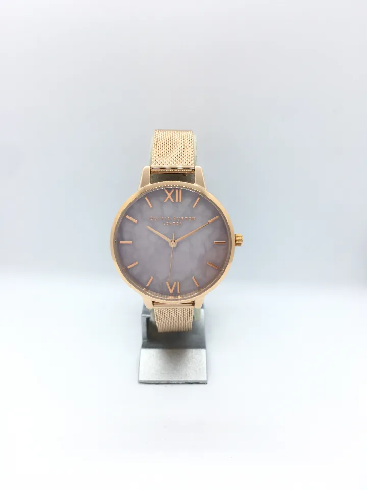 Powermatic New Arrival OLIVIA BURTON London OB16SP16 QUARTZ ANALOG Semi Precious Demi Amethyst London Grey