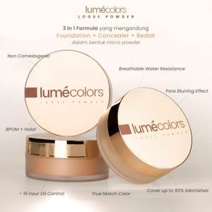 Lumecolors Bedak tabur Loose Powder Pore Blurring Effect With Oil Control