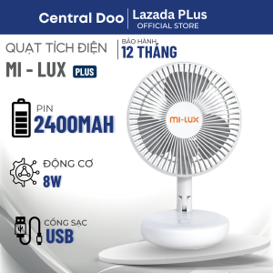 [ HÀNG XẢ ]Quạt Tích Điện Quạt Mini Để Bàn Mi-lux A2 Plus Động cơ mạnh 8W pin 2400mah