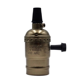 Vintage E26 E27 Lampholder Retro Metal Chain Industrial Lamp Base 110V 220V Aluminum Switch Socket For Pendant Light