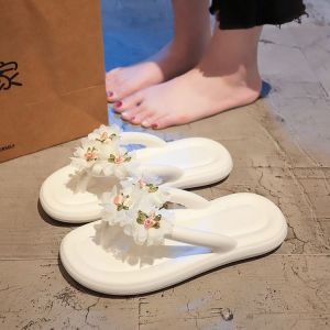 WomenS Summer 2025 New Fashionable Floral Flip-Flops For Outdoor Wear Non-Slip Travel Soft Sole Beach Sandals