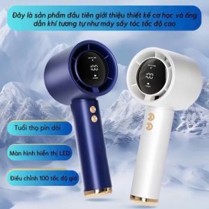 Quạt Cầm Tay Mini Pro1 Thời Trang Cao Cấp | Turbine Siêu Tốc 100 Cấp Gió | Màn Hình LED Hiển Thị - Alice Store